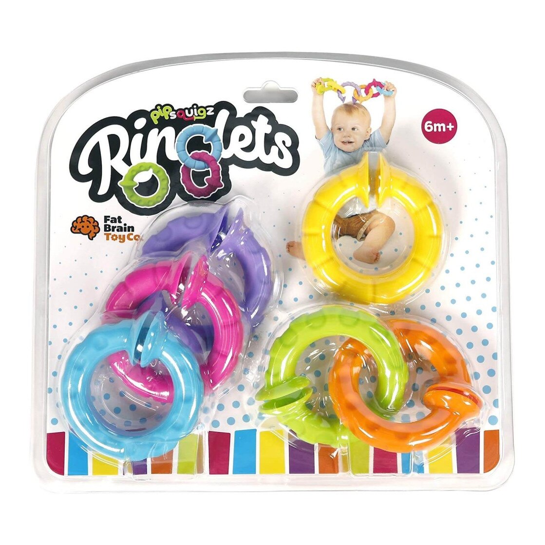 Jucarie bebelusi Fat Brain Toys PipSquigz, inele