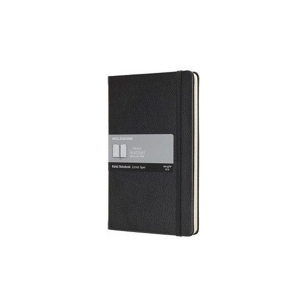 Moleskine Leather Notebook Large Ruled Hard Cover Black (5 X 8.25), Moleskine (Author)