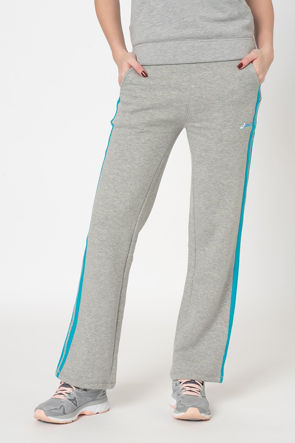 Asics, Pantaloni de fleece pentru antrenament, Gri deschis