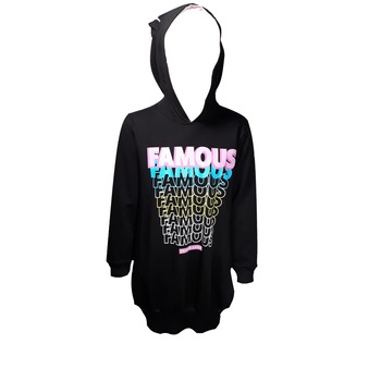 Rochie casual fete, multicolor, tip hanorac, gluga cu urechi Rochie casual fete, multicolor, tip hanorac, gluga cu urechi