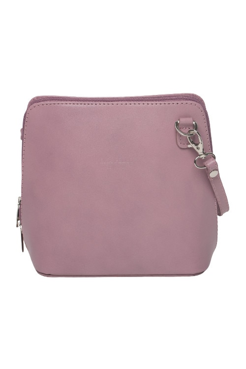 Geanta dama, Vera Pelle, de umar, piele naturala, roz prafuit, 20 x 16 x 9 cm