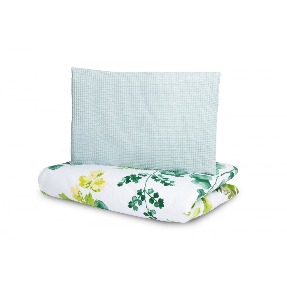 Set lenjerie de pat 100% bumbac cu 2 piese Sensillo Eucalipt Verde