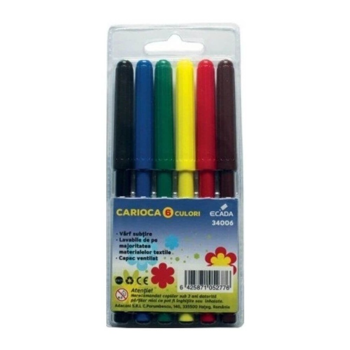 Set 6 Carioci Multicolore ECADA