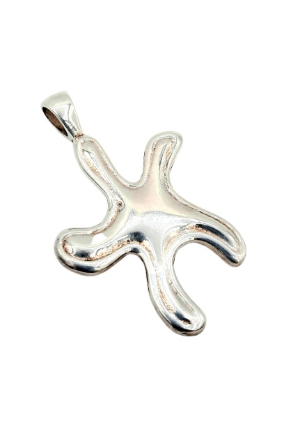 Pandativ Argint 925 mare, fara pietre in forma de picatura sparta