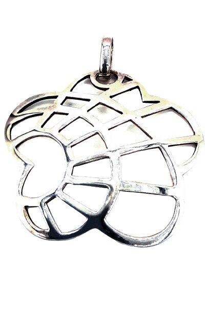 Pandativ Argint 925 mare, fara pietre cu un model de floare mare