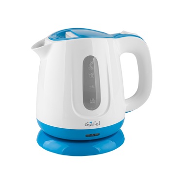 Cana electrica fierbator GALLET BOU109WB, 1 L, 1100 W, alb cu albastru Cana electrica fierbator GALLET BOU109WB, 1 L, 1100 W, alb cu albastru