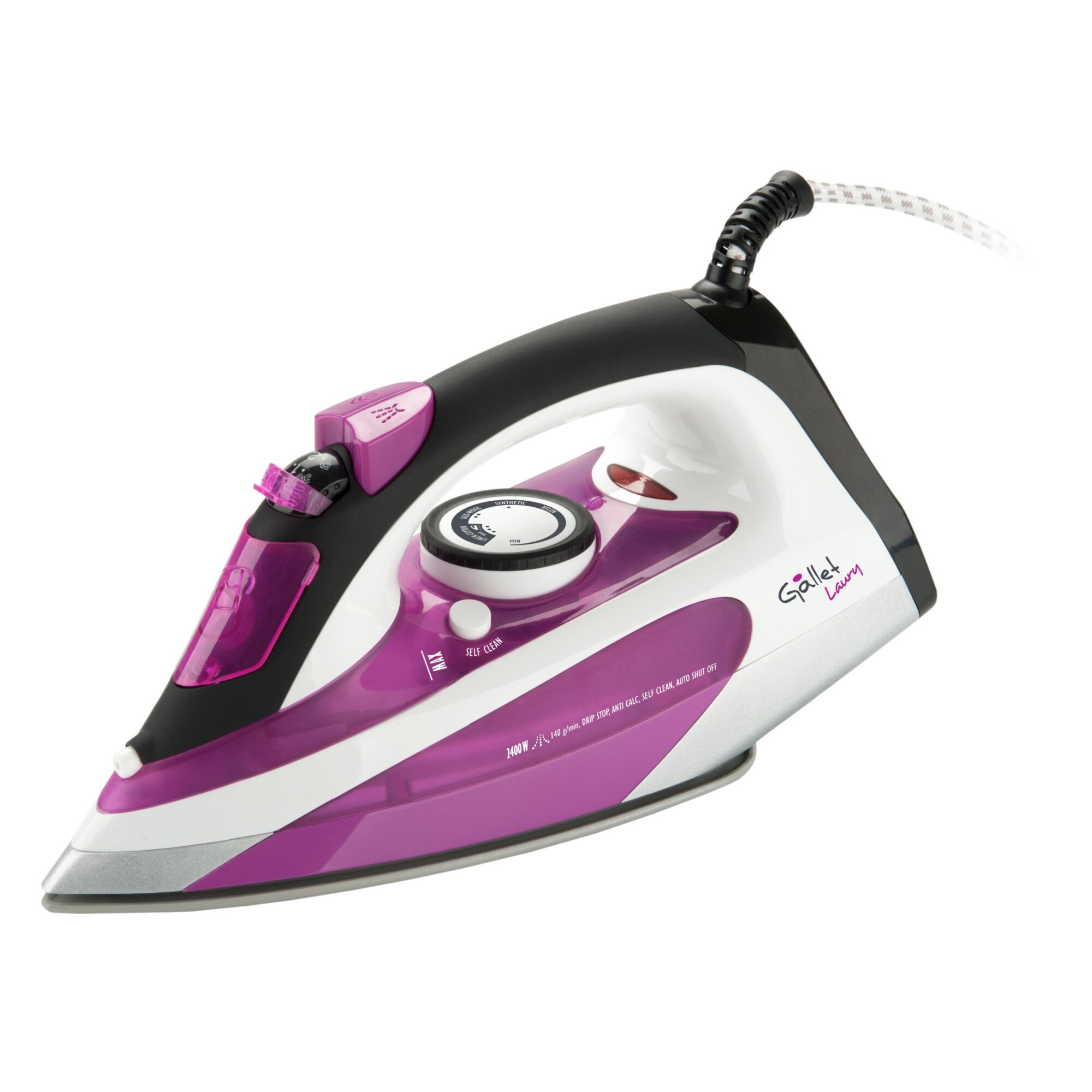 Fier de calcat GALLET FAR372 violet, 2400 W, talpa ceramica, rezervor 250 ml, abur 40 g / min