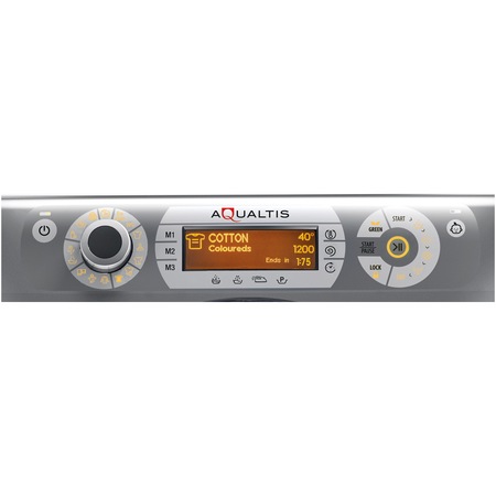 Masina de spalat rufe slim Hotpoint Aqualtis AQS73D28SEUBN, 7 kg, 1200 RPM, Clasa A+++, Motor Inverter, Display LCD, Alb