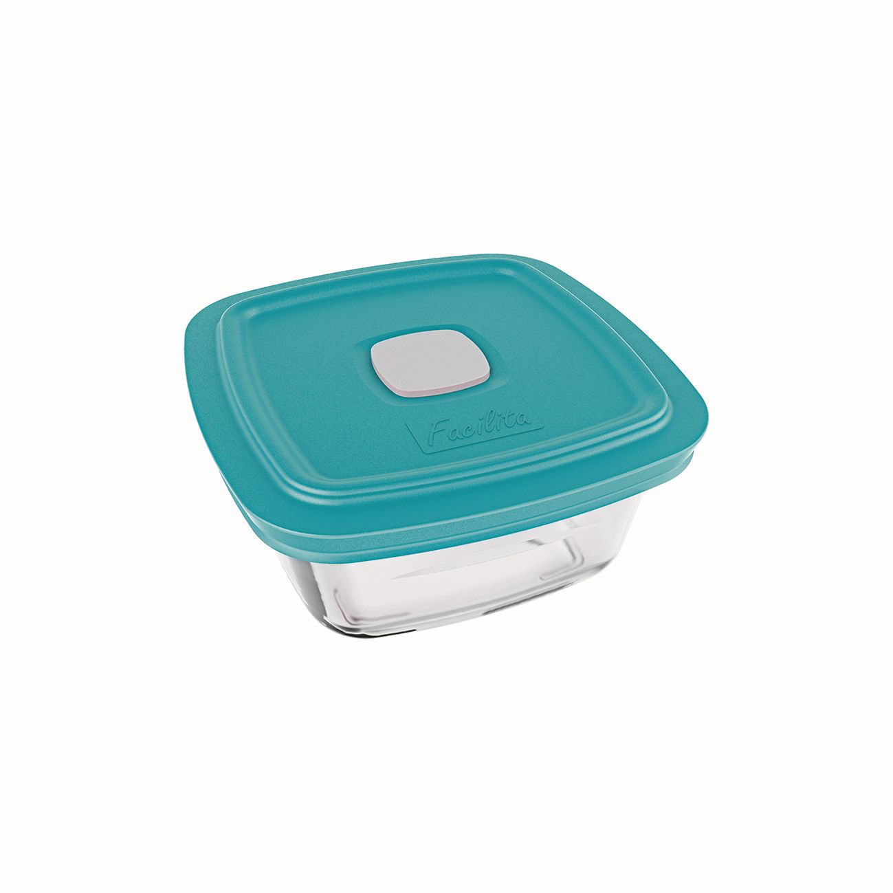 Cutie alimente cu capac ermetic, patrata, 2 litri, albastra