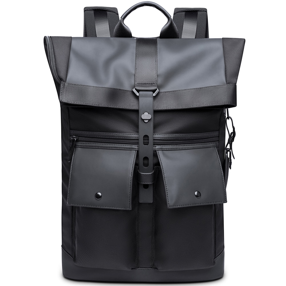 Rucsac laptop 15.6 inch, pentru calatorii, rezistent la apa, compartiment tableta, eticheta date de contact BANGE, BG-G65BK, Negru