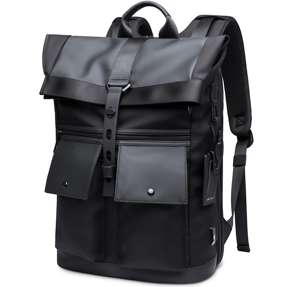 Rucsac laptop 15.6 inch, pentru calatorii, rezistent la apa, compartiment tableta, eticheta date de contact BANGE, BG-G65BK, Negru