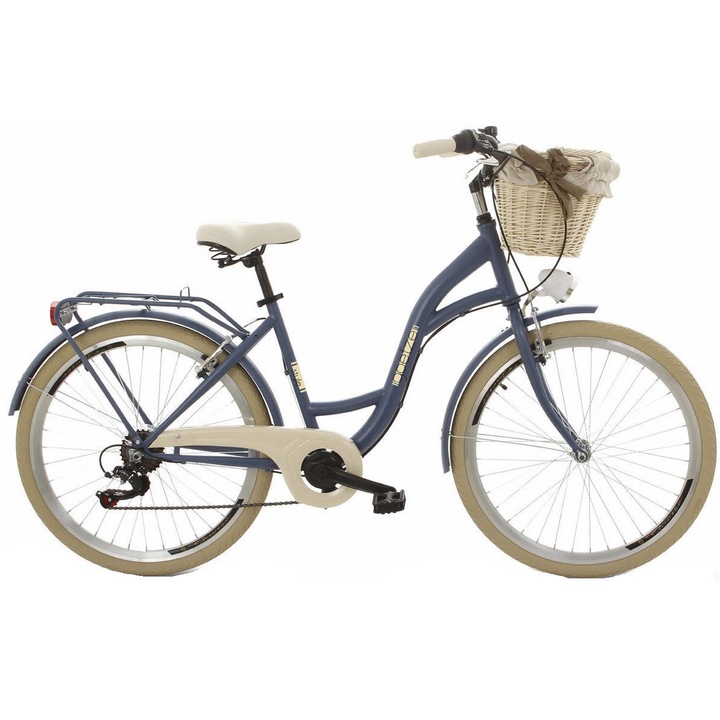 Велосипед Goetze® Mood, 6 скоростен, Kолела 26", Тъмносин, 150-180 cm височина