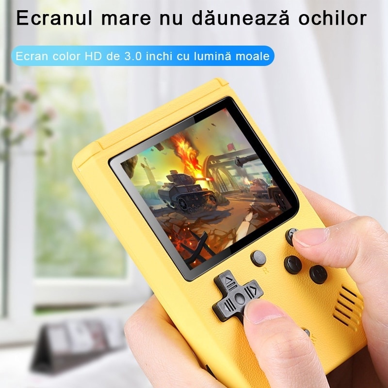 Consola portabila, 400 de jocuri, Galben