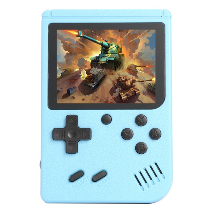 Consola de joc portabila, 500 de jocuri, retro, Albastru