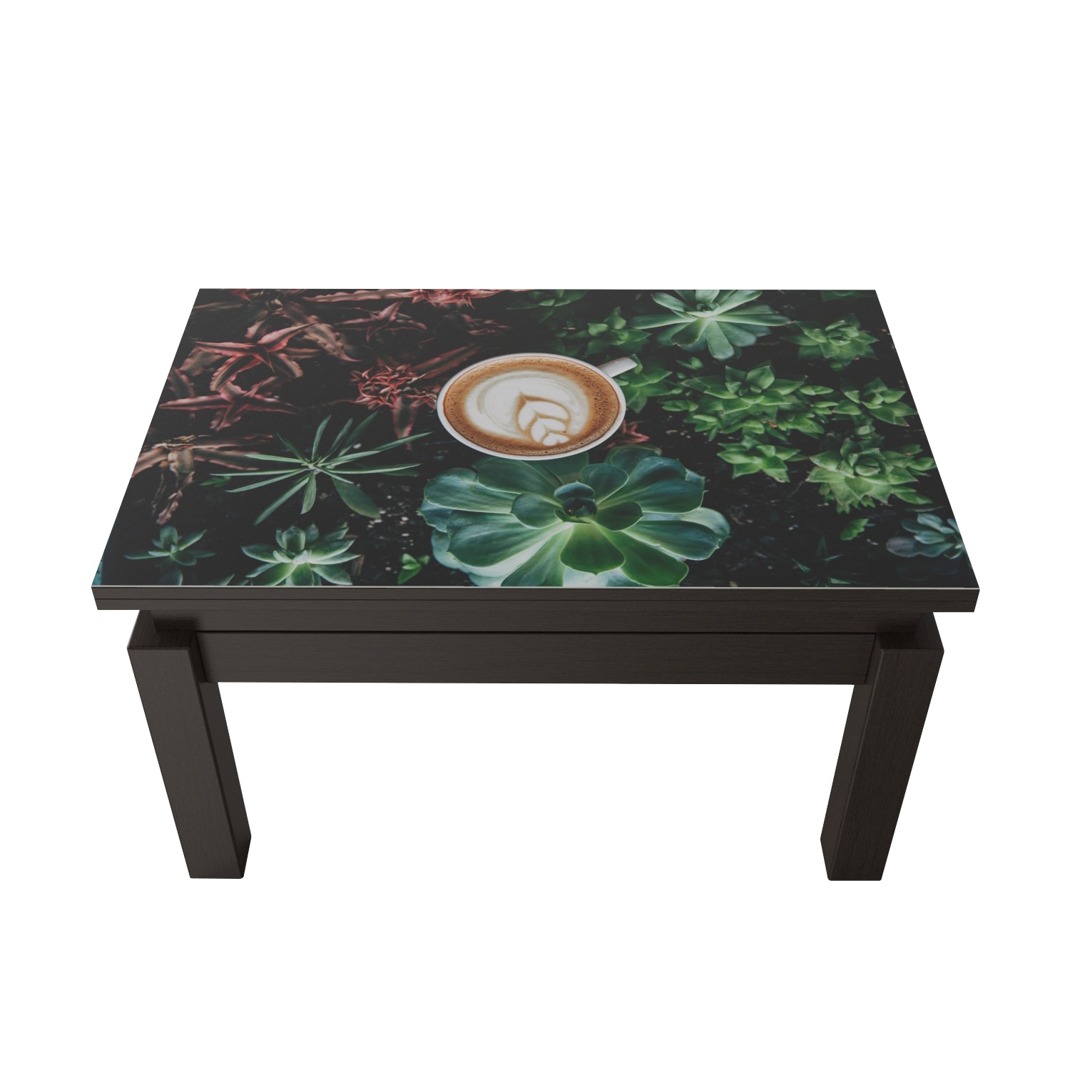 Masa Transformer Butterfly print 7, 90x60x52cm, wenge