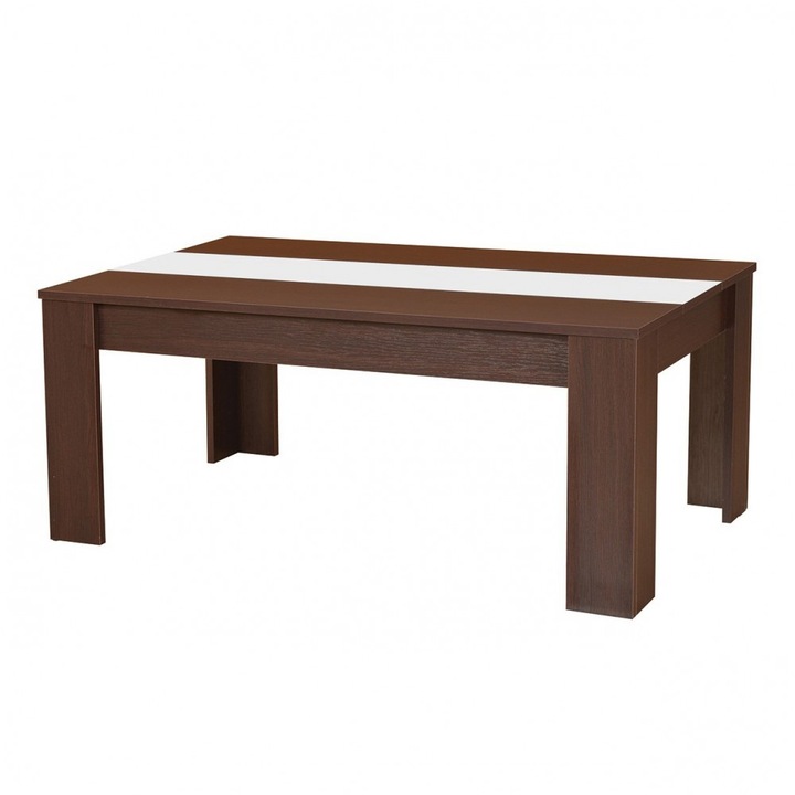 Nappali asztal, téglalap alakú, wenge + sonoma tölgy / fehér, 112 x 65,5 x 46,5 cm
