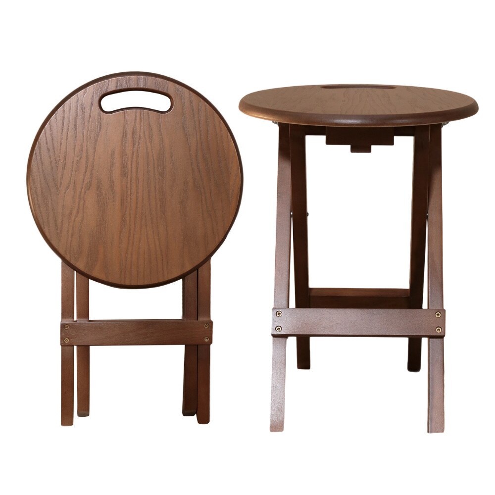 Set 2 scaune pliabile de tip taburet din lemn de fag Moderna Smart, alun