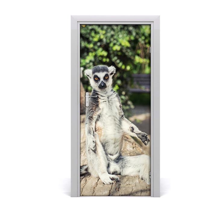 Stickere decorative. Tulup. Autocolante pentru usi. model perete lemur. 85 x 205 cm
