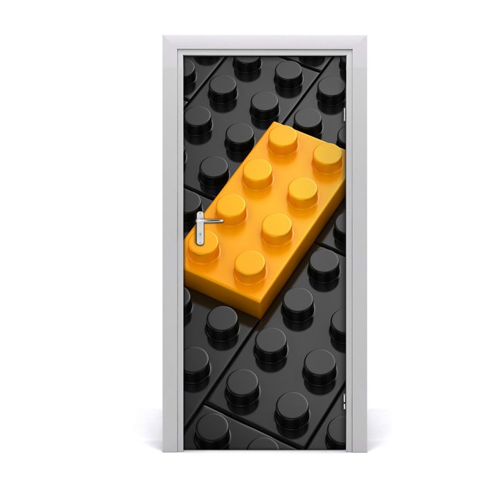Stickere decorative. Tulup. Autocolante pentru usi. model perete Lego. 85 x 205 cm