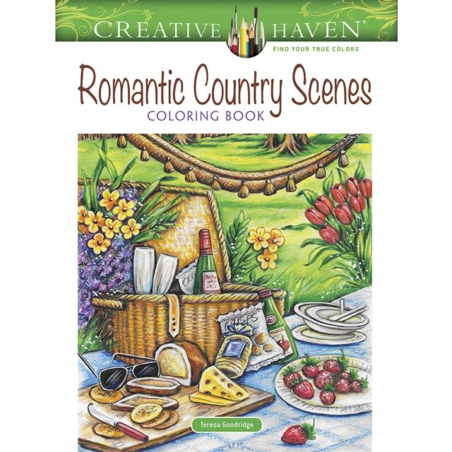Creative Haven Romantic Country Scenes Coloring Book, Teresa Goodridge (Author)