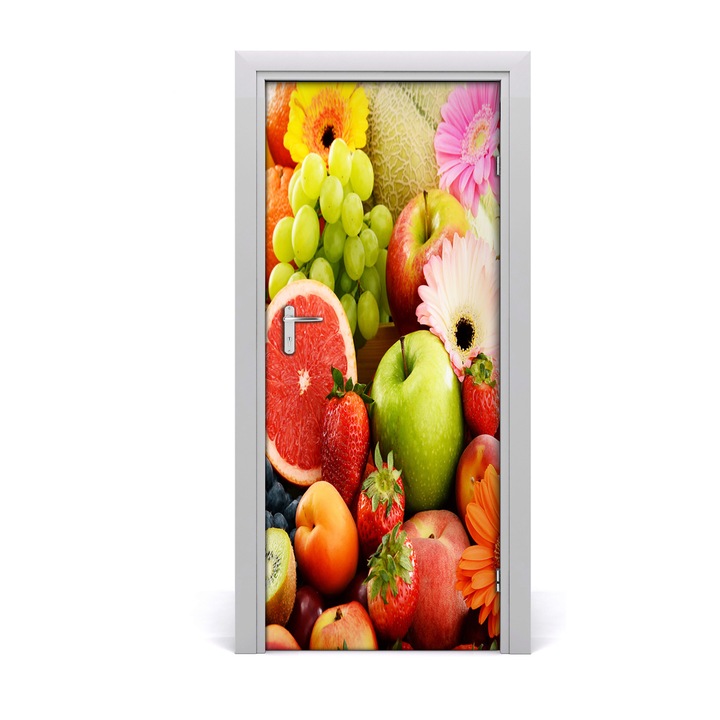 Stickere decorative. Tulup. Autocolante pentru usi. model Fructe si flori. 85 x 205 cm
