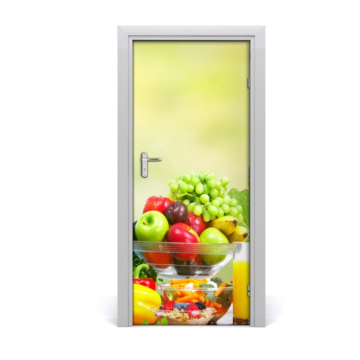 Stickere decorative. Tulup. Autocolante pentru usi. model Legume si fructe. 01. 85 x 205 cm