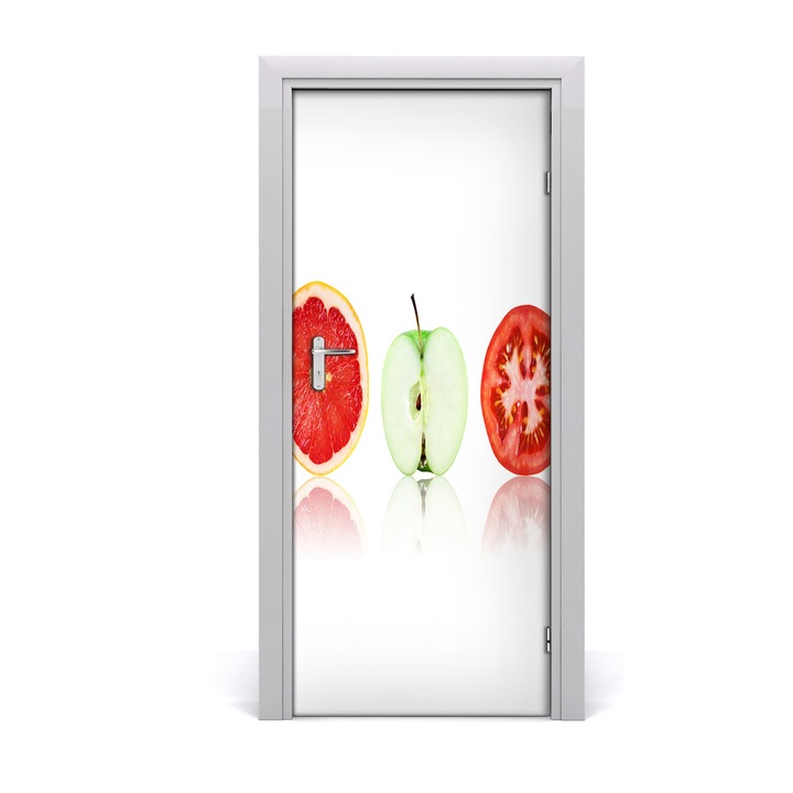 Stickere decorative. Tulup. Autocolante pentru usi. model Fructe si legume. 85 x 205 cm