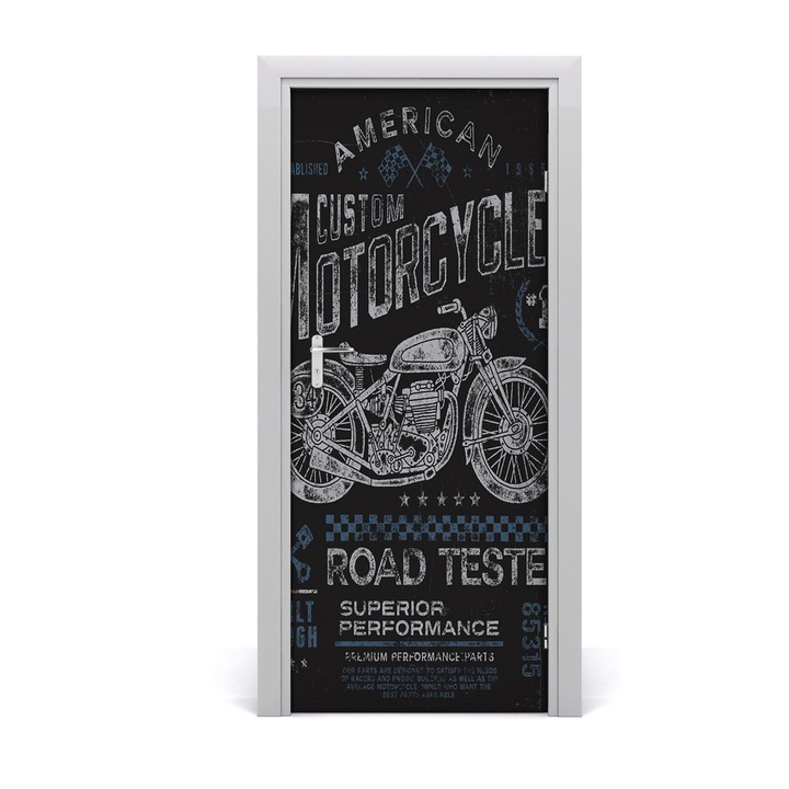 Stickere decorative, Tulup, Autocolante pentru usi, model automobilism, 85 x 205 cm