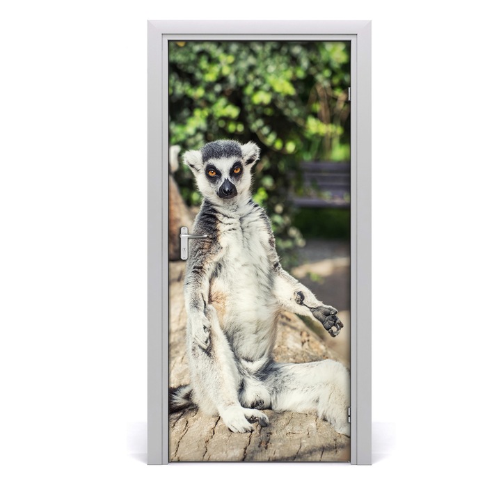 Stickere decorative. Tulup. Autocolante pentru usi. model perete lemur. 95x205 cm