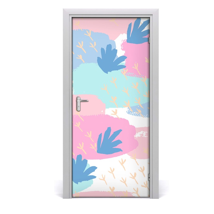 Stickere decorative. Tulup. Autocolante pentru usi. model pete colorate. 95x205 cm