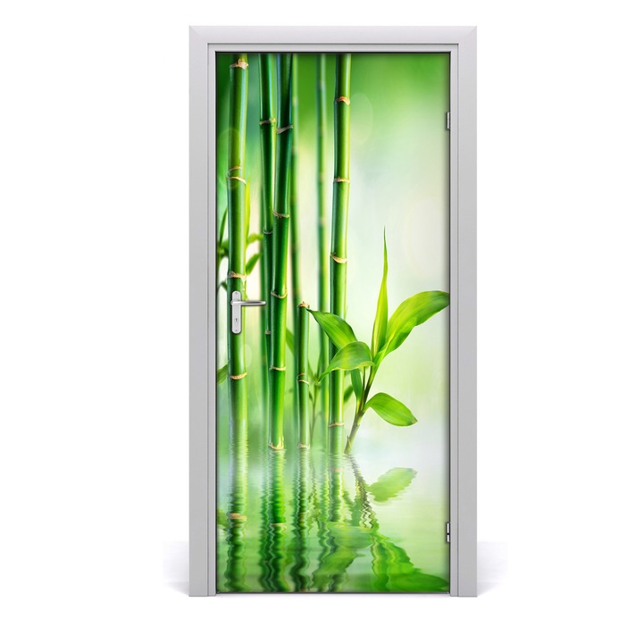 Stickere decorative. Tulup. Autocolante pentru usi. model Wall eticheta autocolant Usa bambus in apa. 95x205 cm