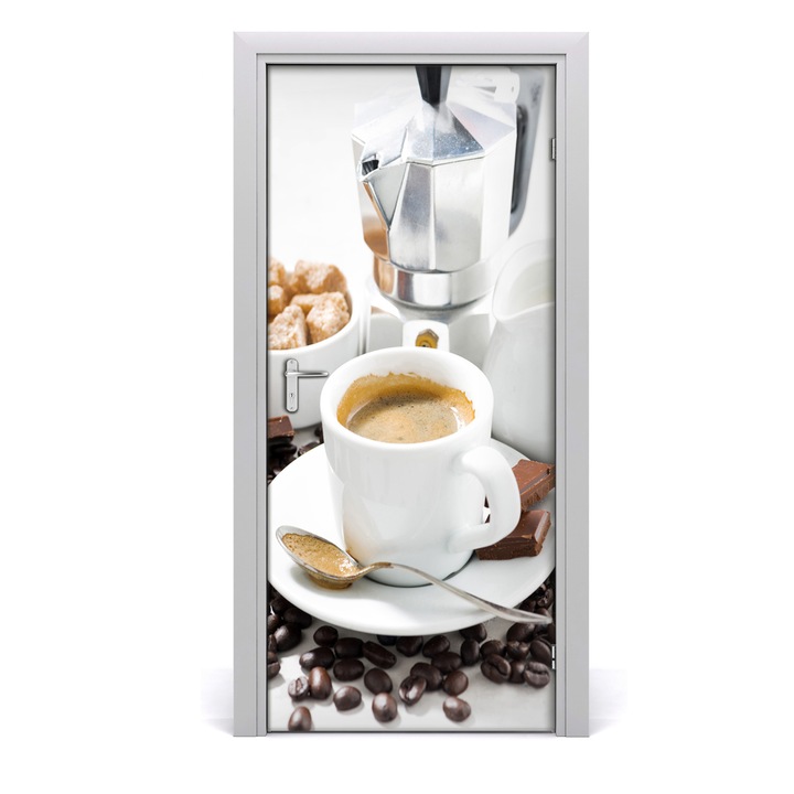 Stickere decorative. Tulup. Autocolante pentru usi. model ceasca de cafea. 16. 95x205 cm