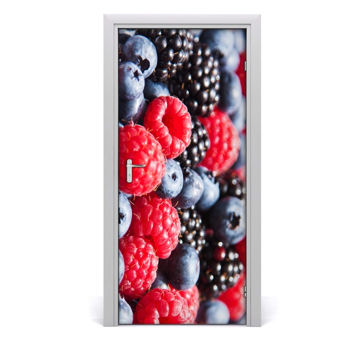 Stickere decorative. Tulup. Autocolante pentru usi. model fructe de padure. 05. 95x205 cm