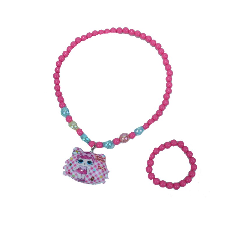 Set doua piese colier si bratara pentru fete mini Junior CNN-2, Roz