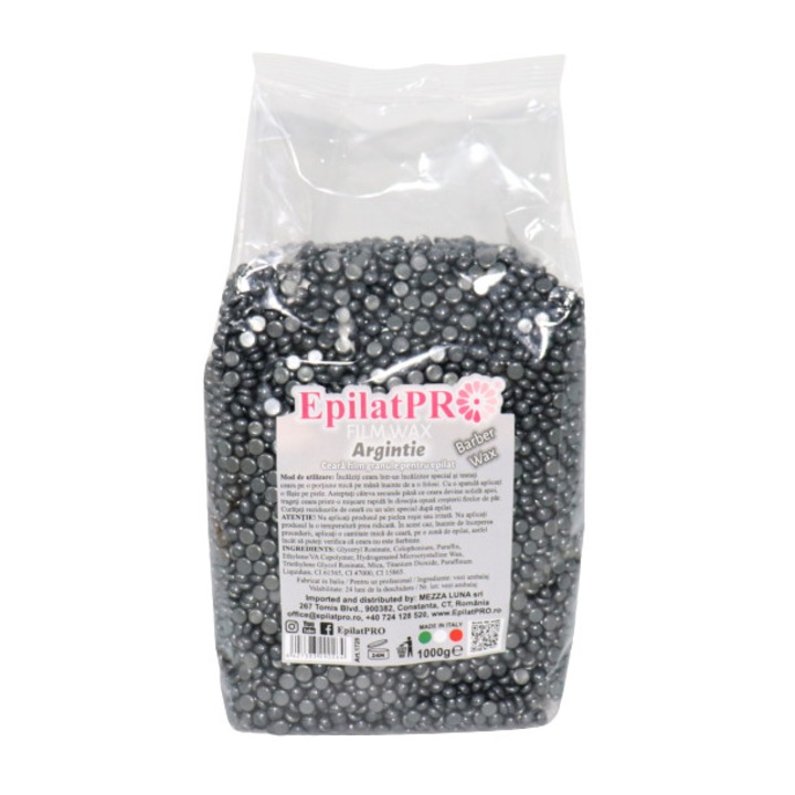 Ceara epilat film granule, Argintie, Barber Wax, 1000 g