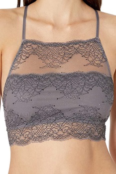 Bustiera cu dantela dama, Mae, Gri/Negru Bustiera cu dantela dama, Mae, Gri/Negru
