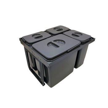 Cos de gunoi Jazz 45 incorporabil, colectare selectiva, 1 compartiment x15 litri si 3x7 litri, H300 mm Cos de gunoi Jazz 45 incorporabil, colectare selectiva, 1 compartiment x15 litri si 3x7 litri, H300 mm
