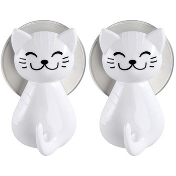 Set umerase cu ventuze CAT, 2 bucati, Alb, Wenko Set umerase cu ventuze CAT, 2 bucati, Alb, Wenko