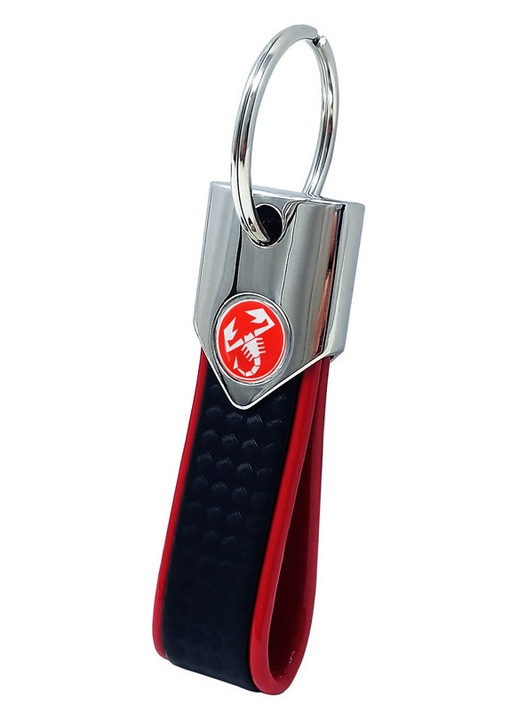 Breloc Oficial Abarth Rosu-Carbon Scorpion, Rosu