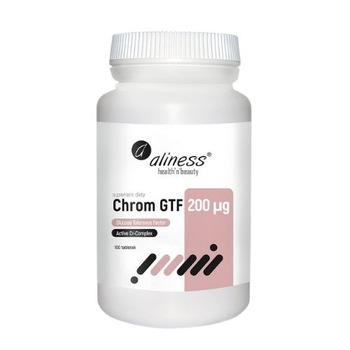 Supliment alimentar Aliness Crom GTF Active Cr-Complex 200mcg, 100 comprimate Supliment alimentar Aliness Crom GTF Active Cr-Complex 200mcg, 100 comprimate