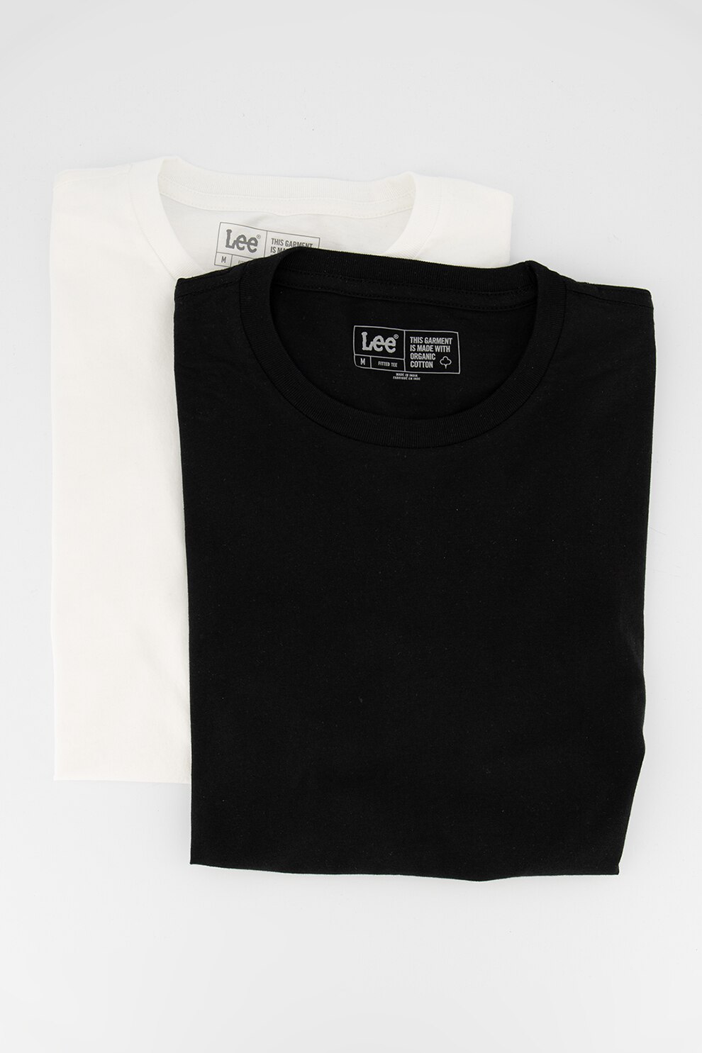 Lee, Set de tricouri de casa cu decolteu la baza gatului - 2 piese, Alb optic/Negru