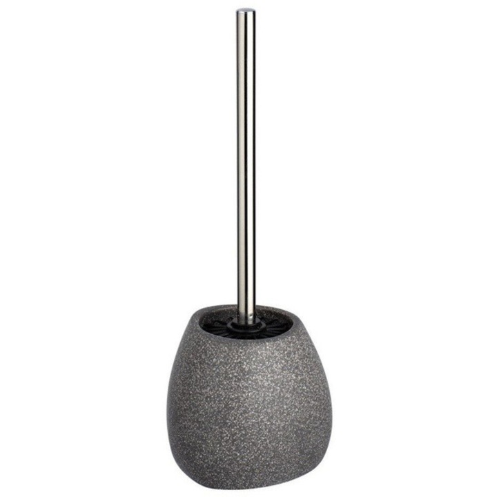 Perie WC cu suport PION, Gri, 38x13,5 cm, WENKO - gri
