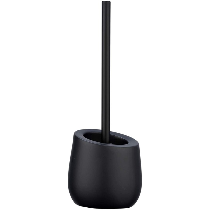 Wenko 23654100 WC-kefe + tartó, Badi, kerámia, 38 cm x 13,5 cm, fekete