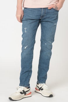 Wrangler, Blugi skinny cu detalii cu aspect deteriorat Bryson 813, Albastru deschis, W33-L32 Wrangler, Blugi skinny cu detalii cu aspect deteriorat Bryson 813, Albastru deschis, W33-L32