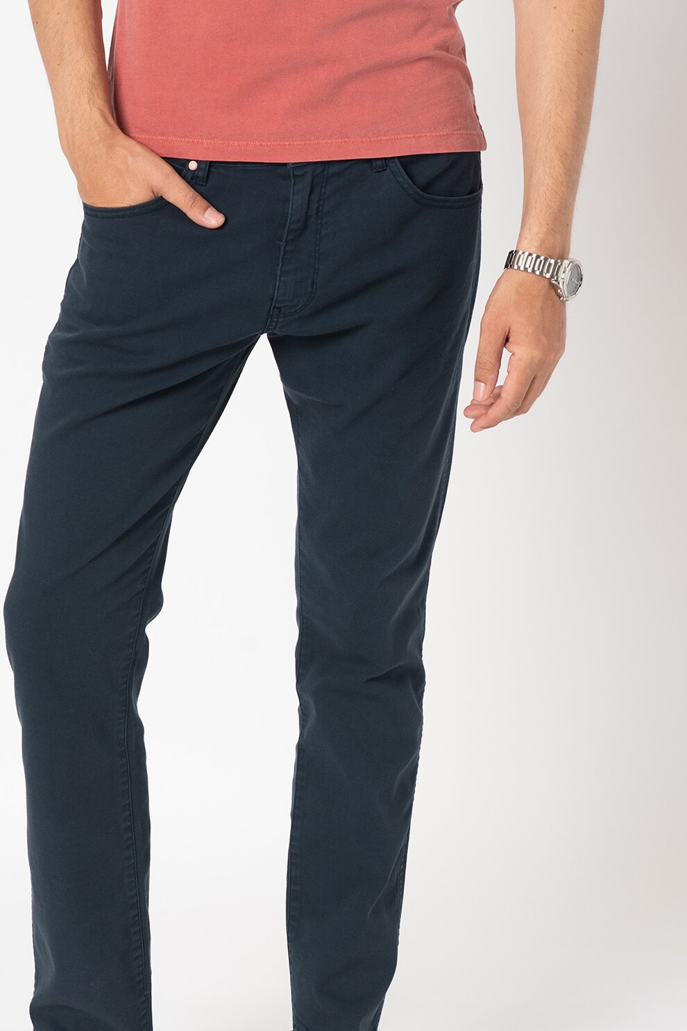 Wrangler, Pantaloni slim fit Larston, Bleumarin inchis