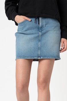 Wrangler, Fusta mini din denim, Albastru Wrangler, Fusta mini din denim, Albastru