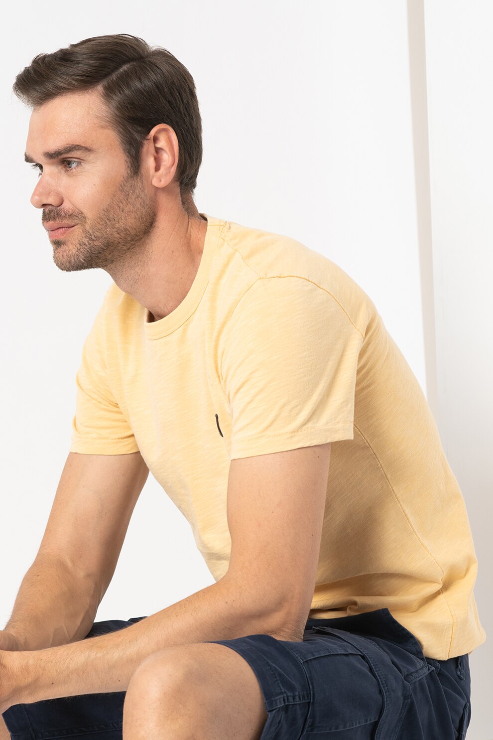 Wrangler, Tricou cu broderie logo Vegan, Oranj pal/Negru