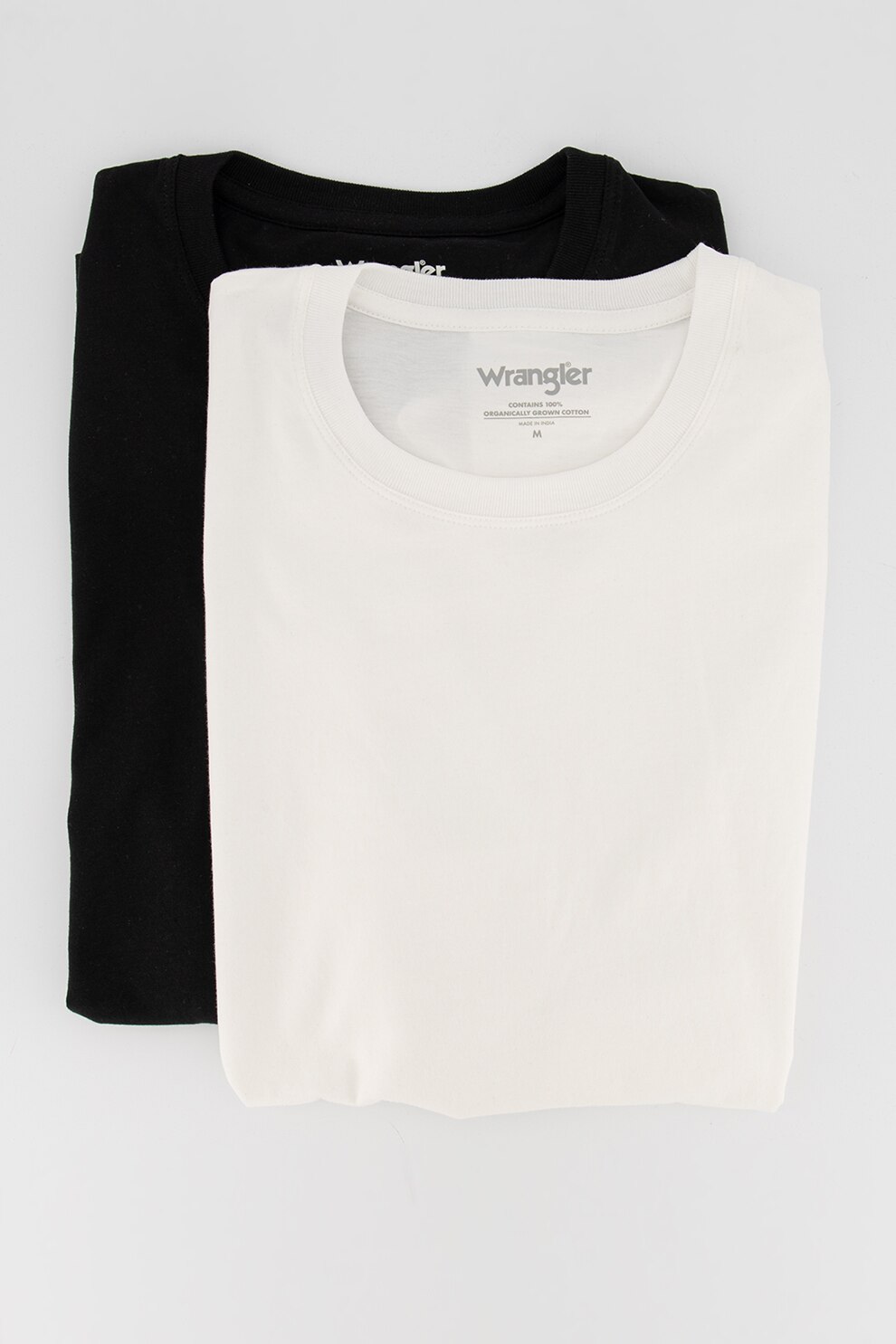 Wrangler, Set de tricouri de bumbac organic - 2 piese, Alb/Negru