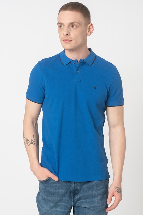 Wrangler, Piké galléros póló logós részlettel, Kék, M