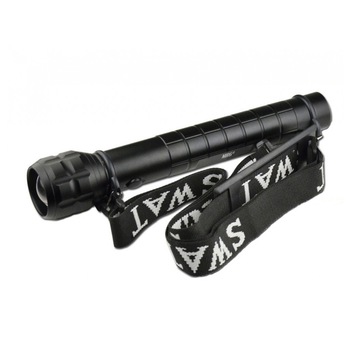Lanterna lunga MRG M-D2038A, Metal, Cu lupa si zoom, Negru Lanterna lunga MRG M-D2038A, Metal, Cu lupa si zoom, Negru